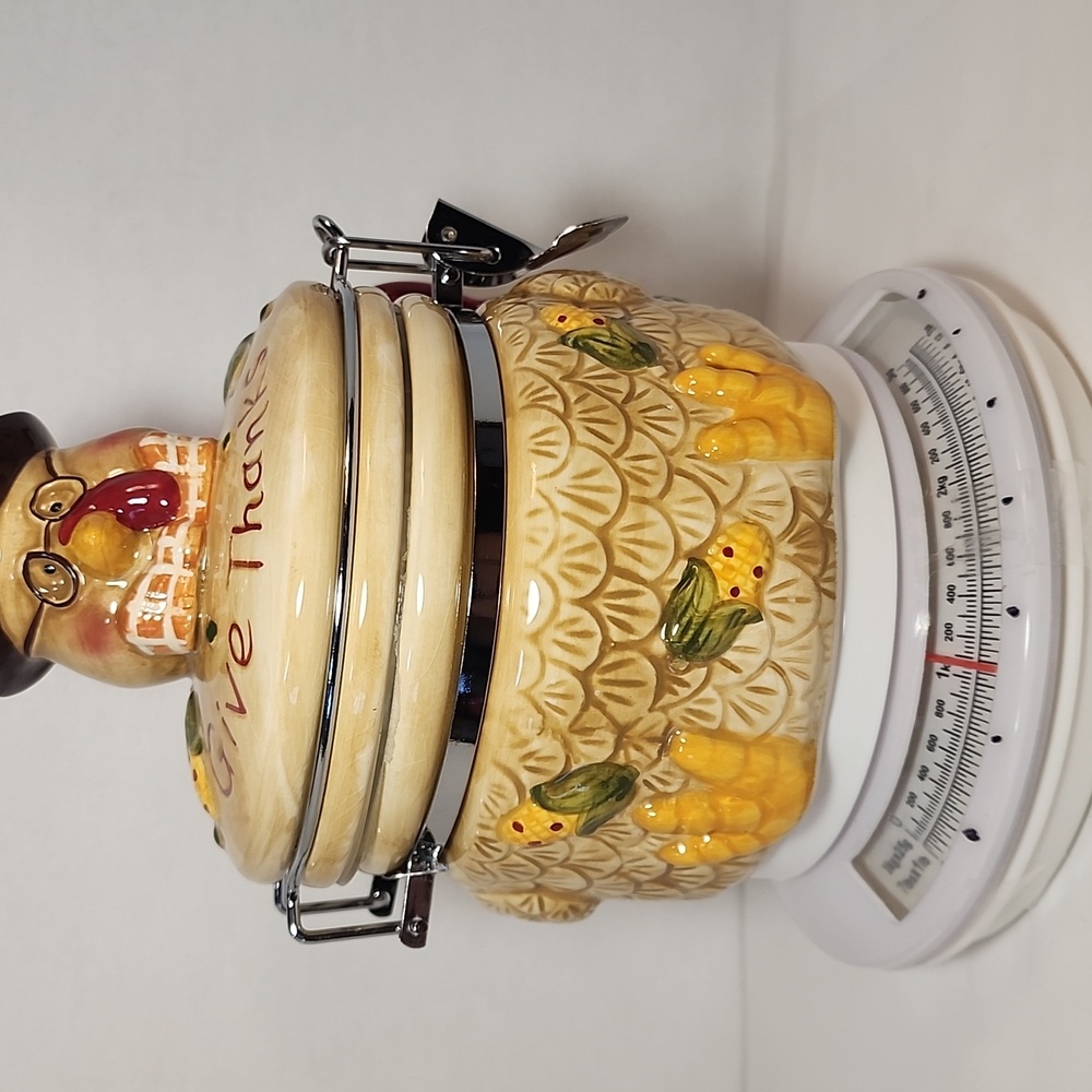 Turkey Biscuit Ceramic Cannister Jar  "Thanksgiving Theme" Home Decor Kitchen - Picture 9 of 12